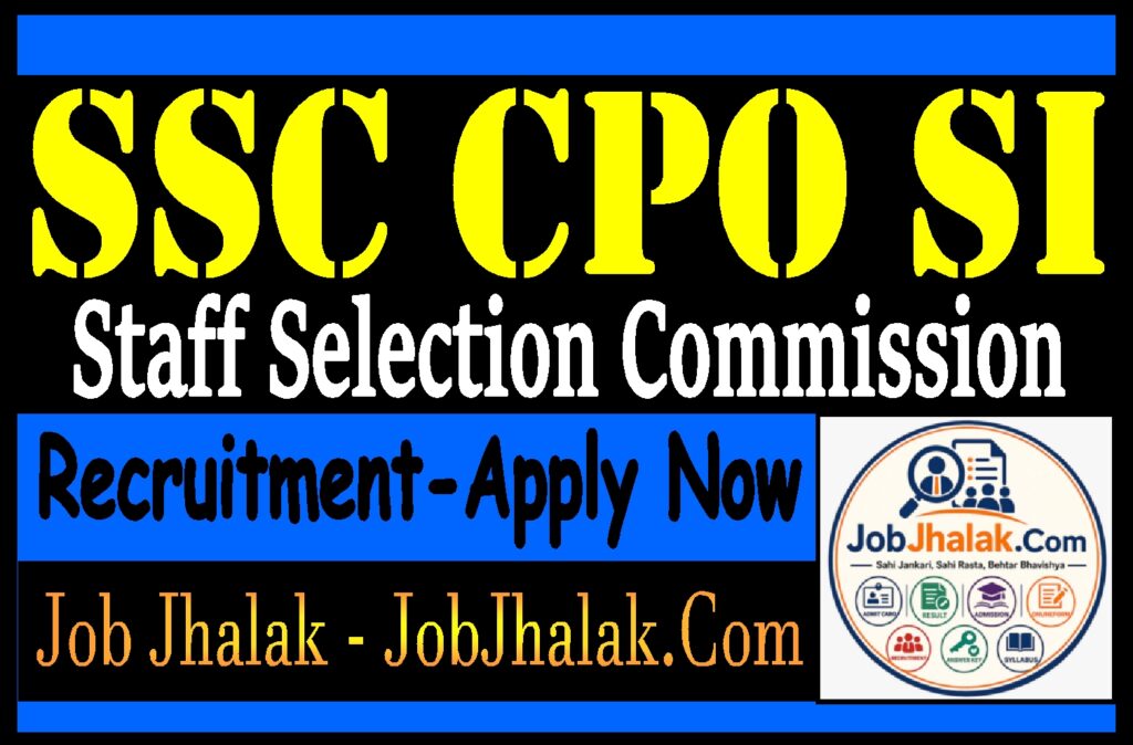 SSC CPO SI Recruitment 2026